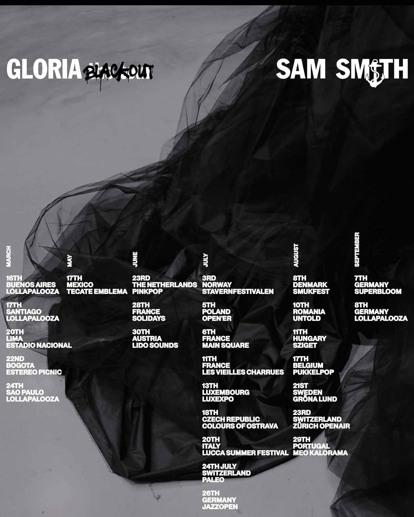 sam smith tour support